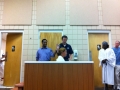 Campus pastor, Micah Ray, baptizing Natasha